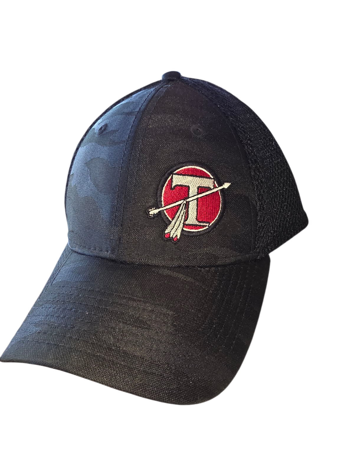 New Era Black Multicam Hat with Tecumseh High School Logo