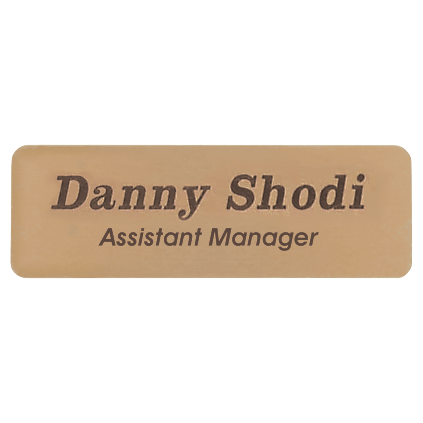 Satin Gold Brass Rectangle Name Badge