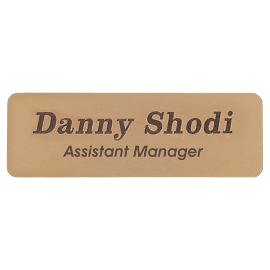 Satin Gold Brass Rectangle Name Badge