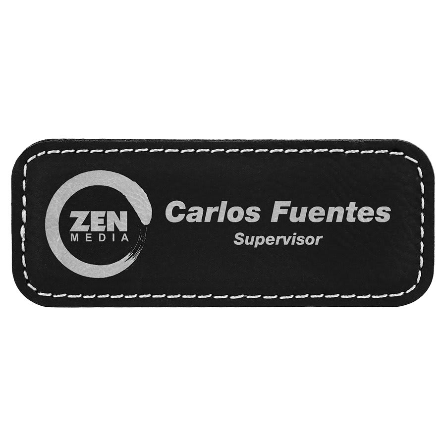 Laserable Leatherette Badge Blank with Magnet 3 1/4" x 1 1/4"