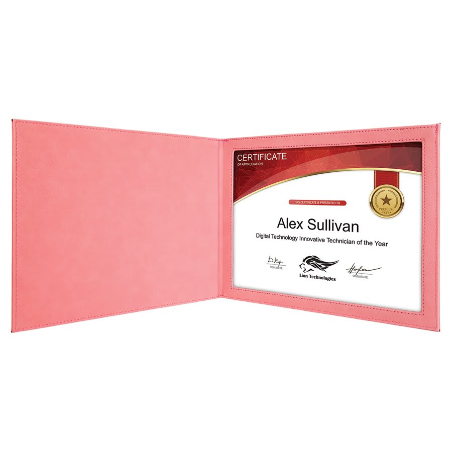 9" x 12" Laserable Leatherette Certificate Holder