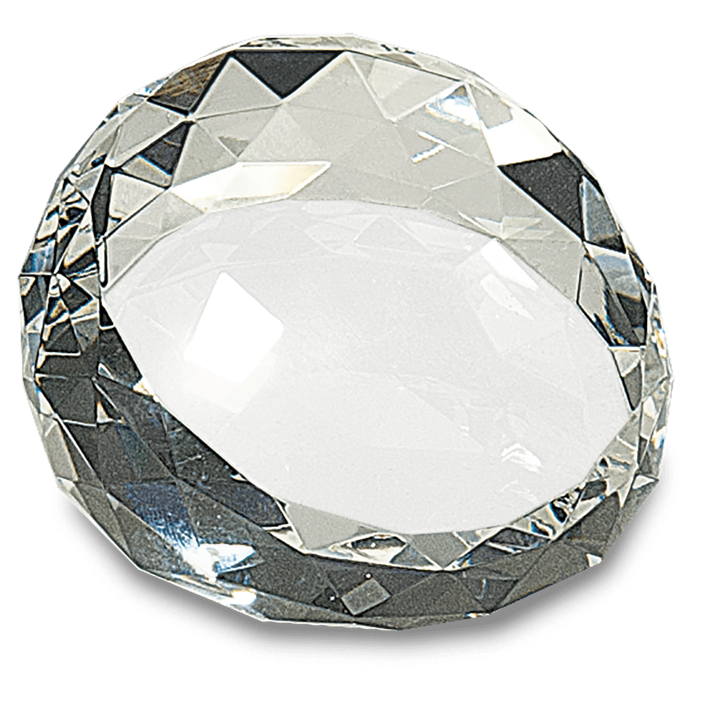 Clear Round Crystal Facet Paperweight