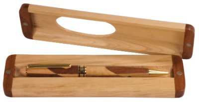 Maple & Rosewood Finish Single Magnetic Pen & Pencil Case