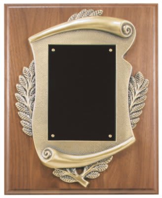 Plaque w/ Scroll Frame & plate