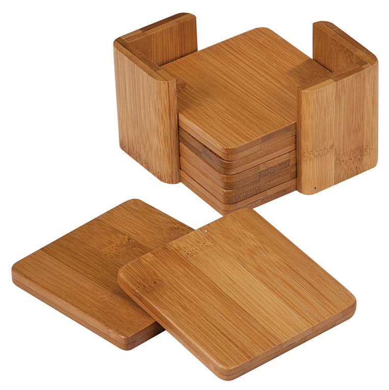 Genuine Bamboo 6-Coaster Set