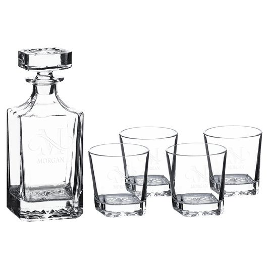 Polar Camel Square Glass Decanter Set