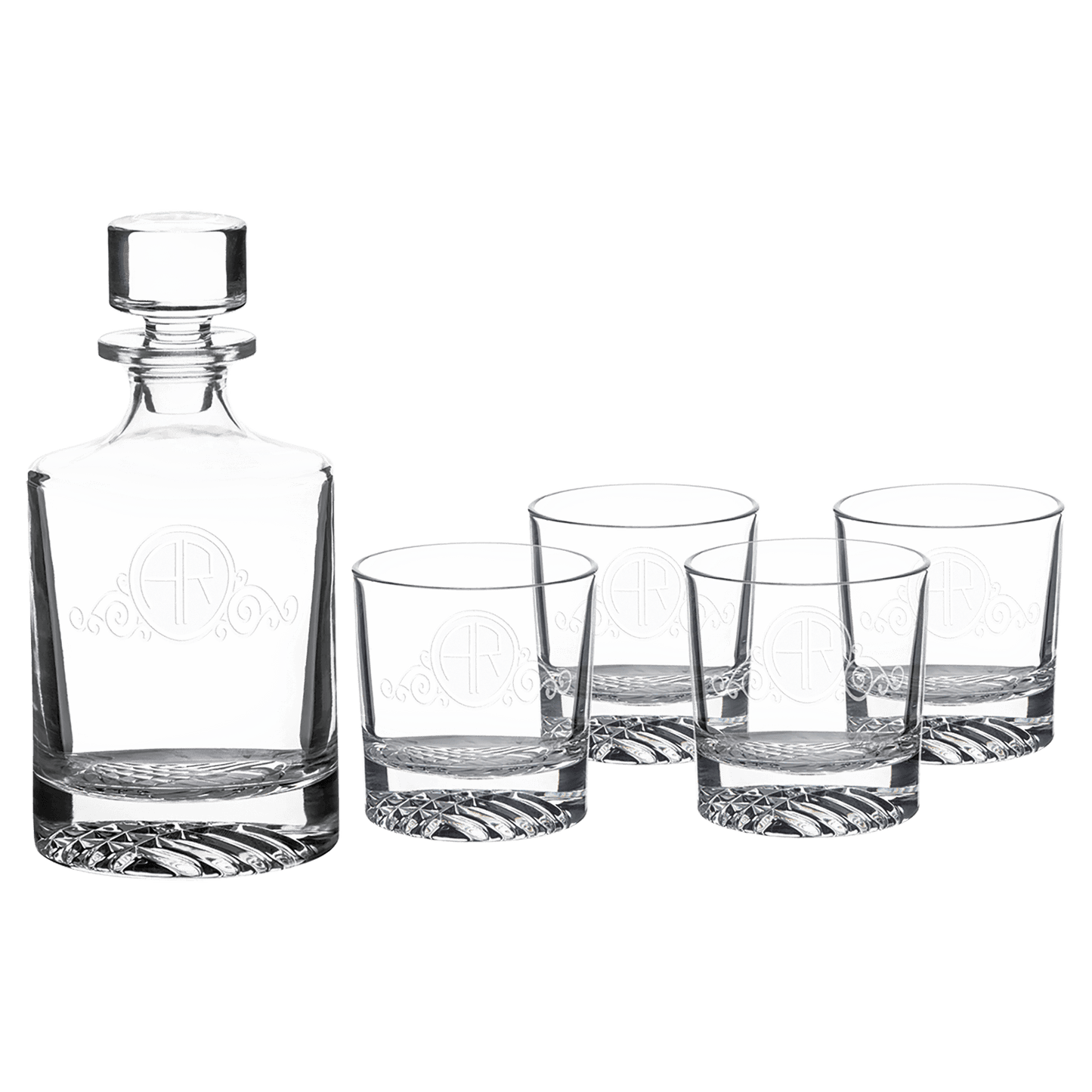 Polar Camel Square Glass Decanter Set