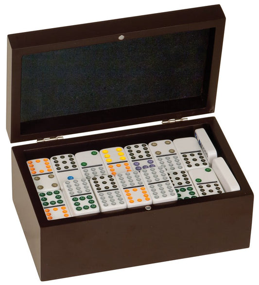 Double Twelves Dominos Gift Set with Rosewood Finish (includes 92 dominos)