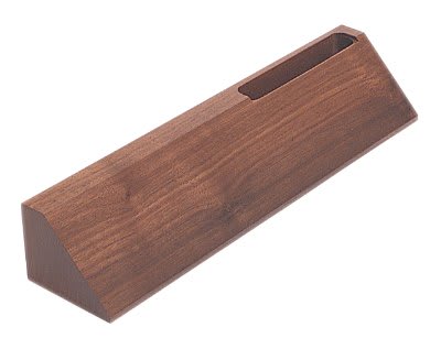 Wooden Desk Wedge with Business Card Holder