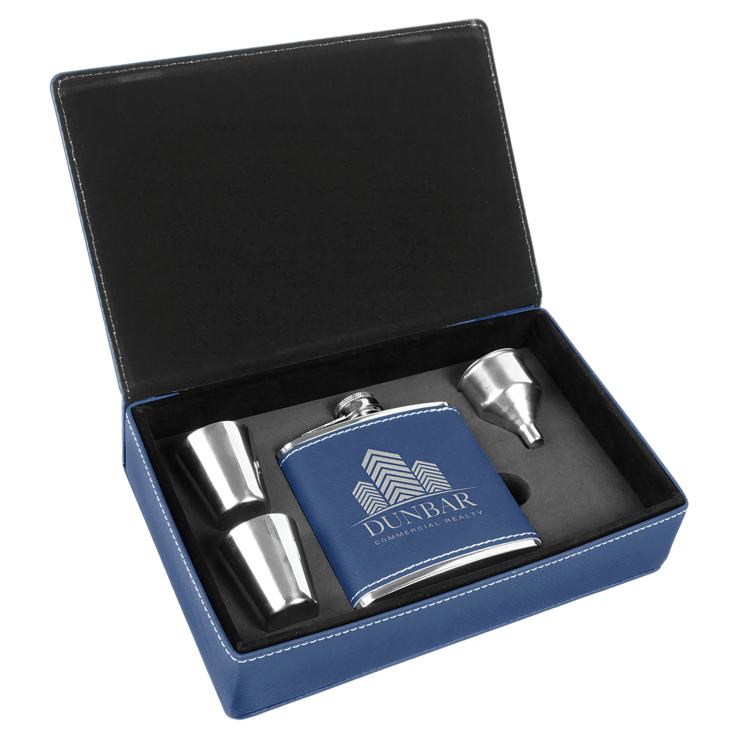 Laserable Leatherette Flask Gift Set