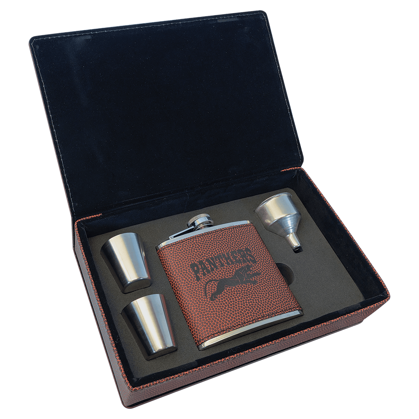 Laserable Leatherette Flask Gift Set