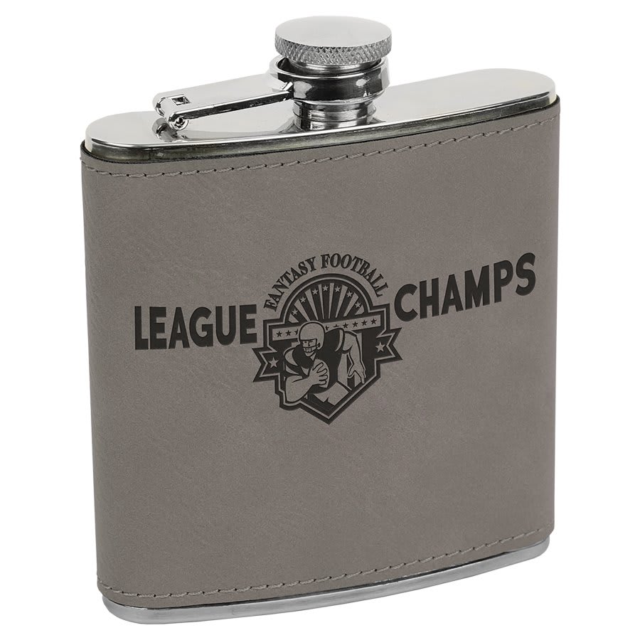 Laserable Leatherette Stainless Steel Flask