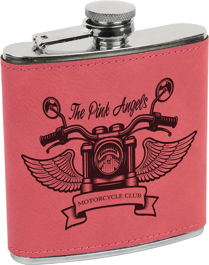 Laserable Leatherette Stainless Steel Flask