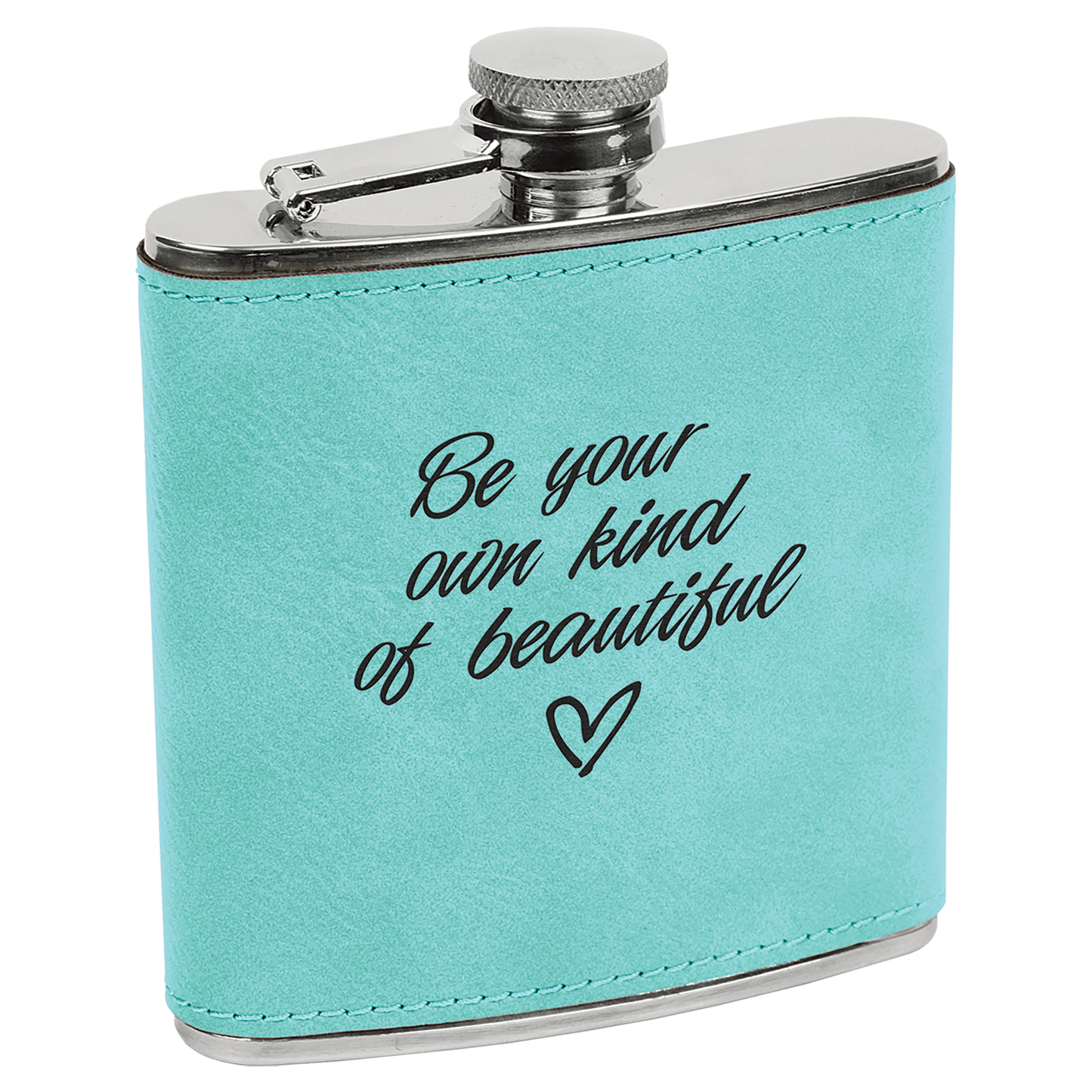 Laserable Leatherette Stainless Steel Flask