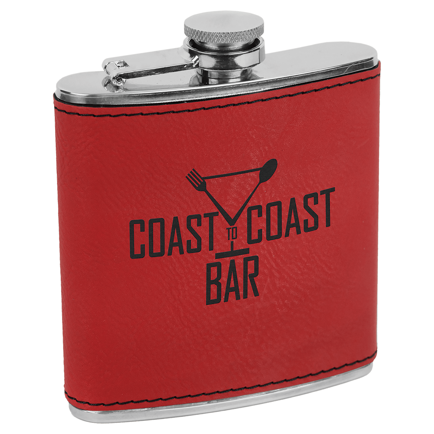 Laserable Leatherette Stainless Steel Flask