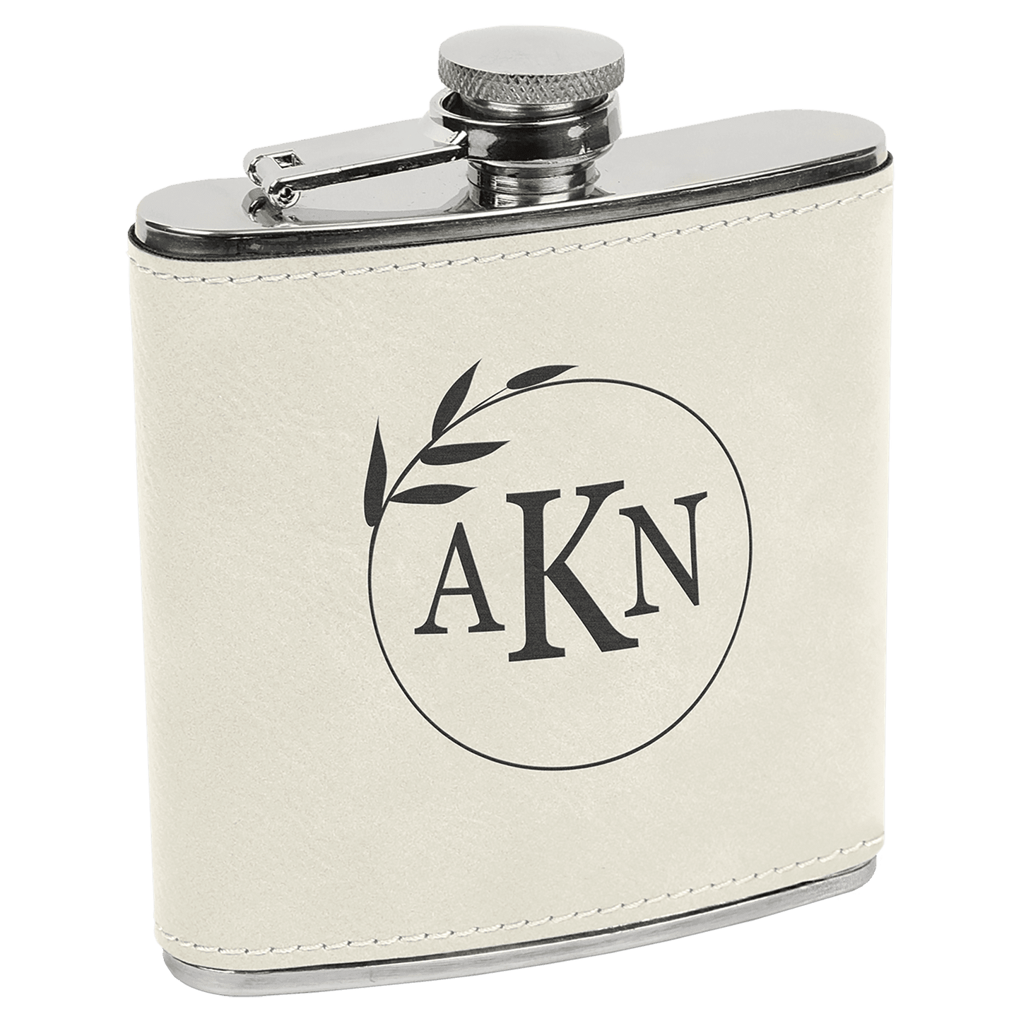 Laserable Leatherette Stainless Steel Flask