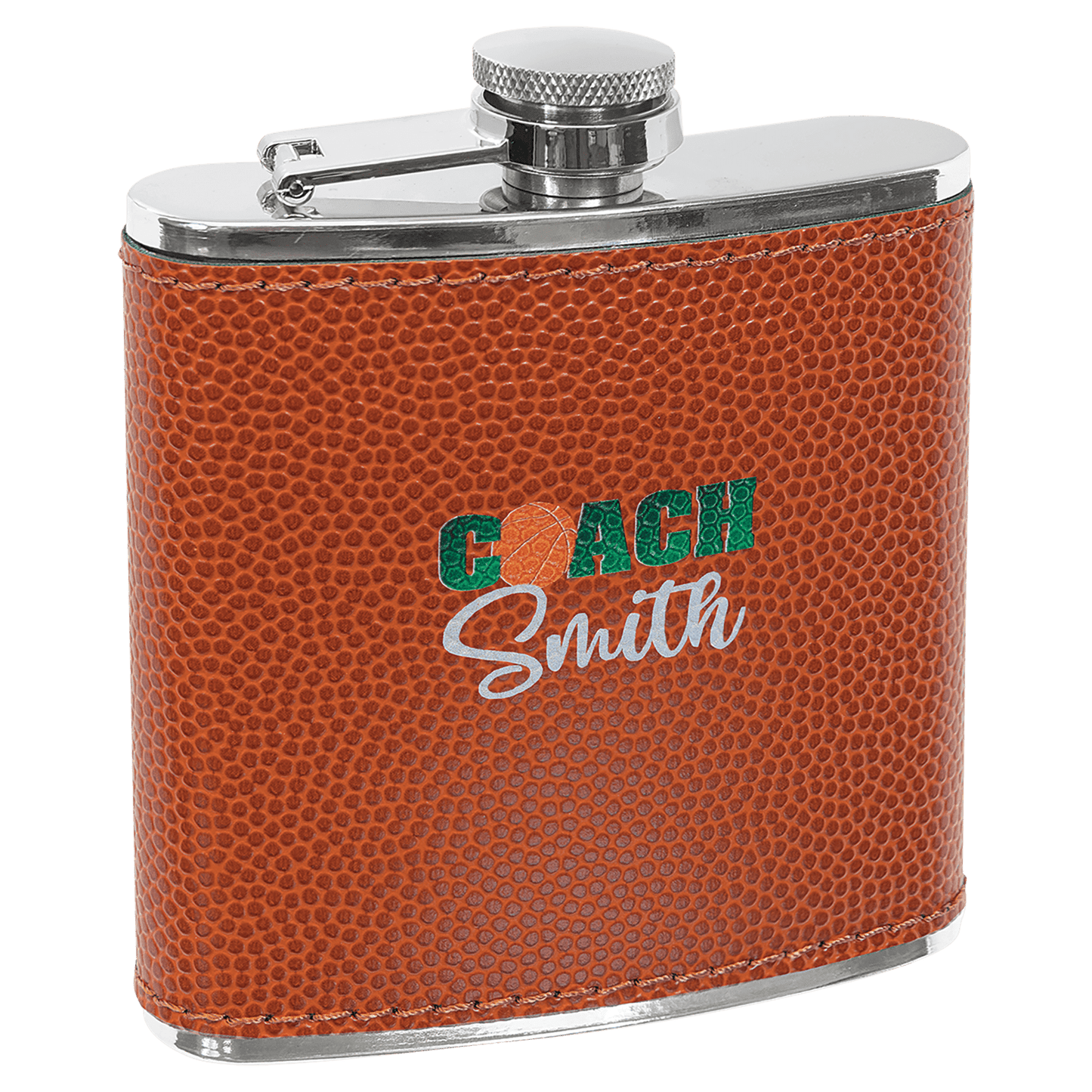 Laserable Leatherette Stainless Steel Flask