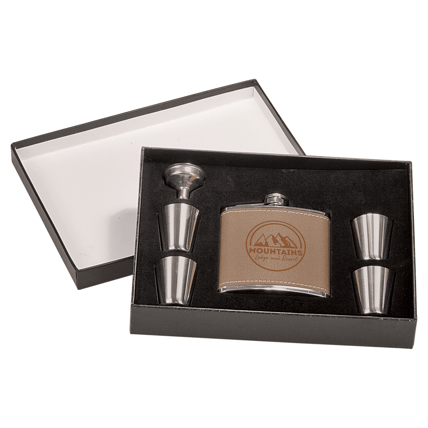 Flask Set in Black Presentation Box