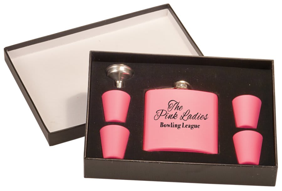 Flask Set in Black Presentation Box