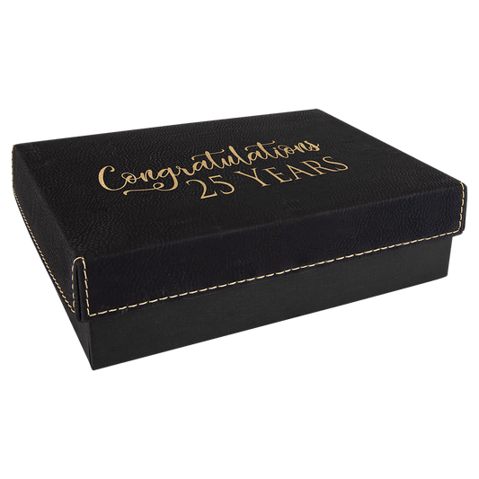 Gift Box with Laserable Leatherette Lid