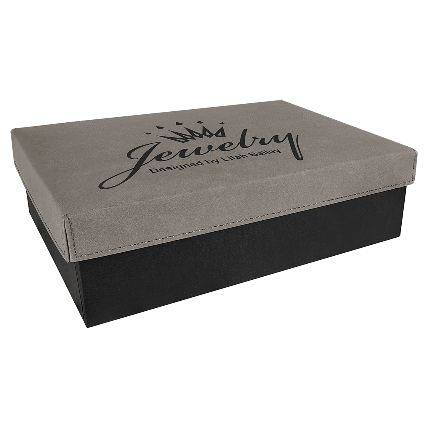 Gift Box with Laserable Leatherette Lid