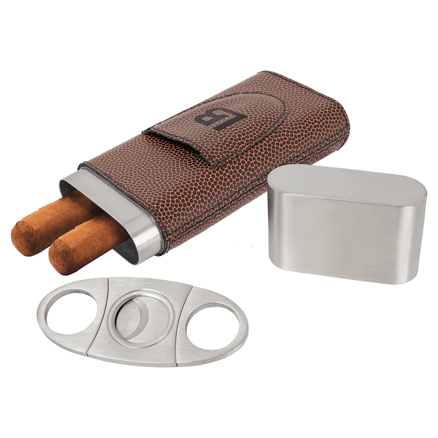 Laserable Leatherette Cigar Case with Cutter