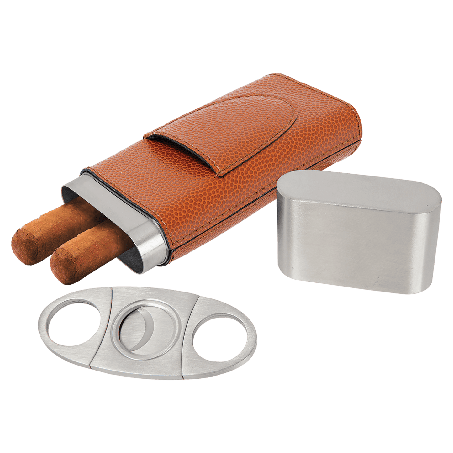 Laserable Leatherette Cigar Case with Cutter