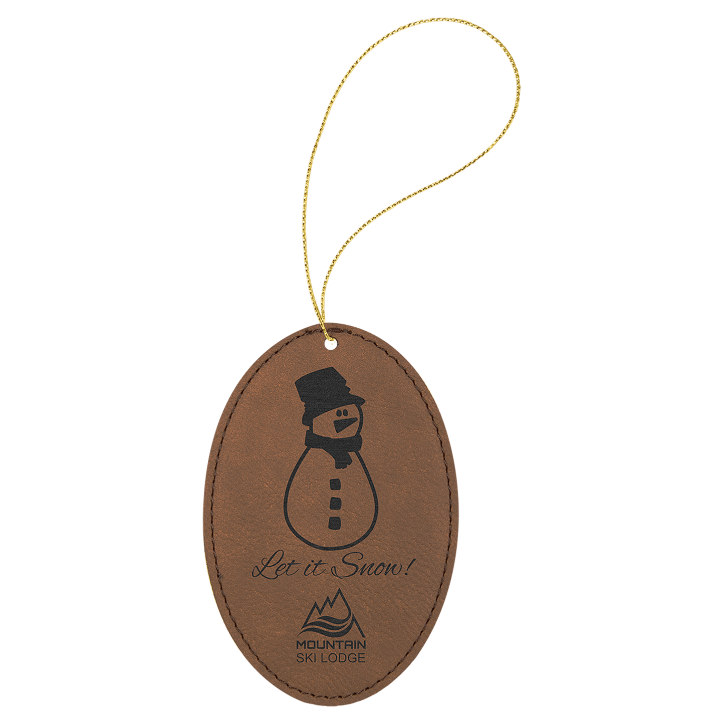 Laserable Leatherette Ornament w/ String