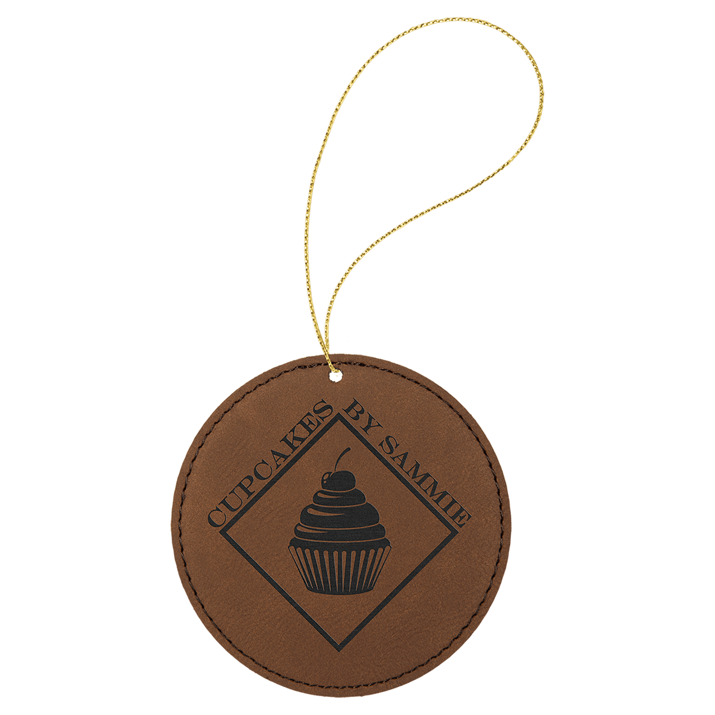 Laserable Leatherette Ornament w/ String