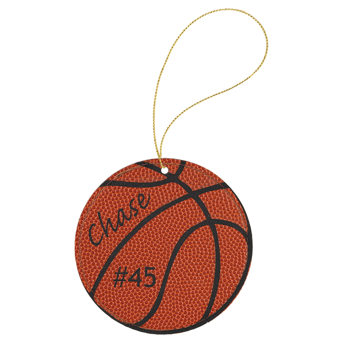 Laserable Leatherette Ornament with Gold String