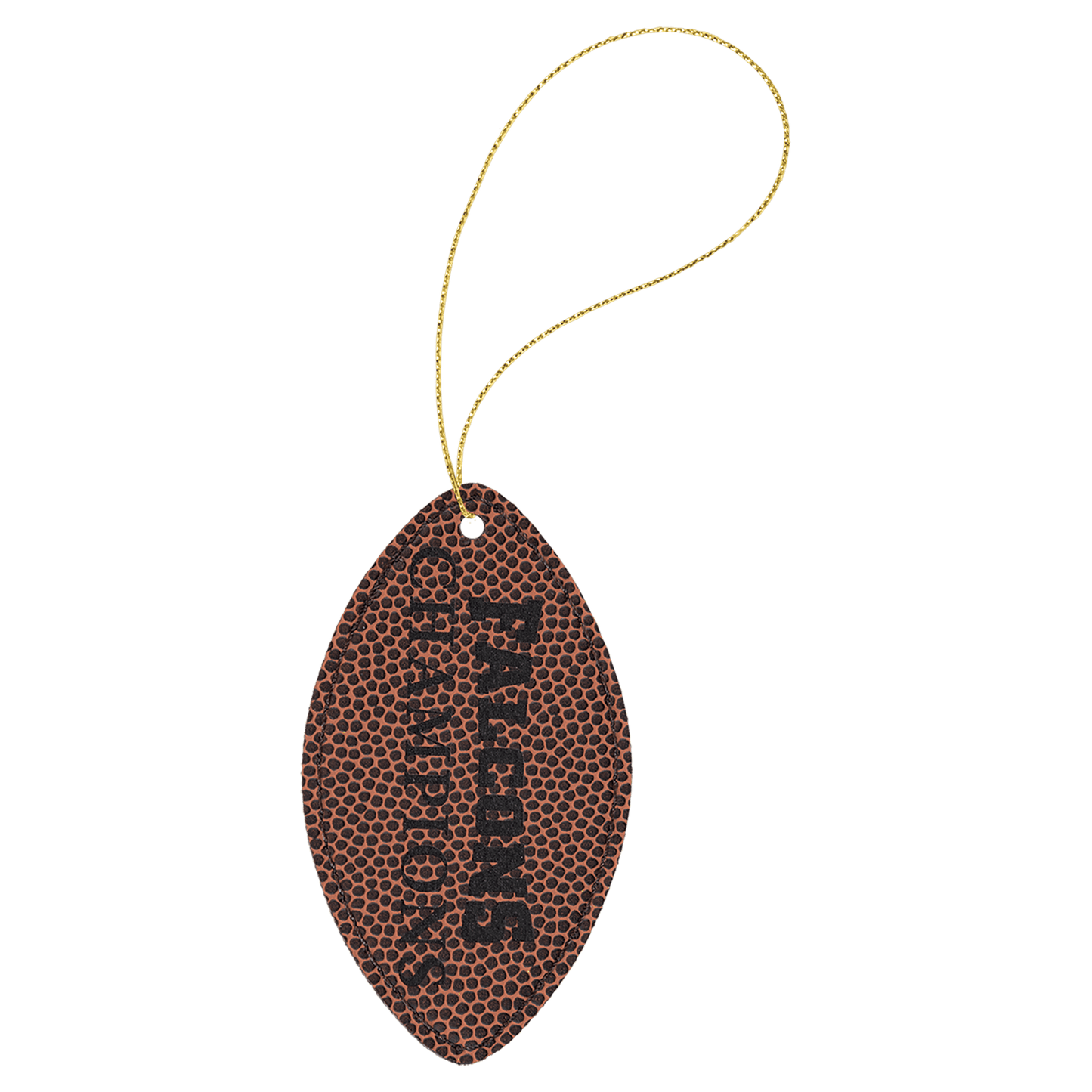 Laserable Leatherette Ornament with Gold String