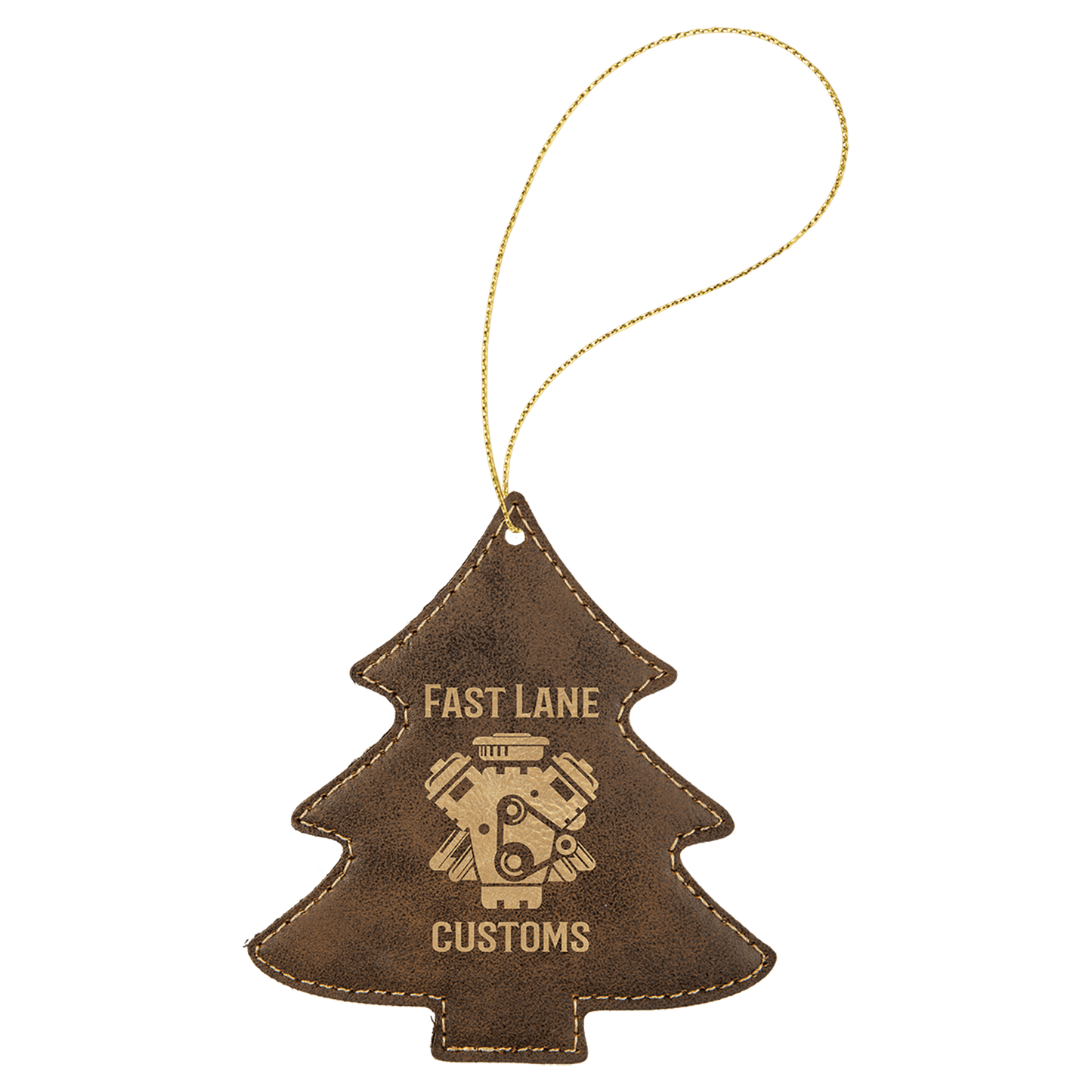 Laserable Leatherette Ornament w/ String