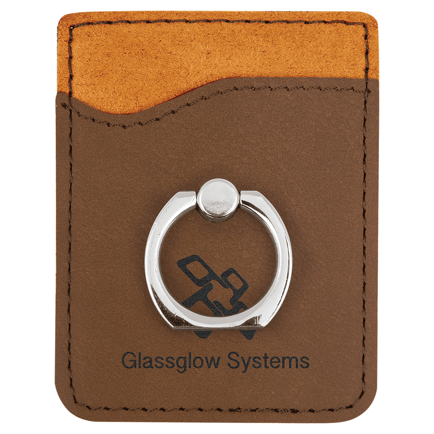 Leatherette Cell Phone Wallet with Silver Ring