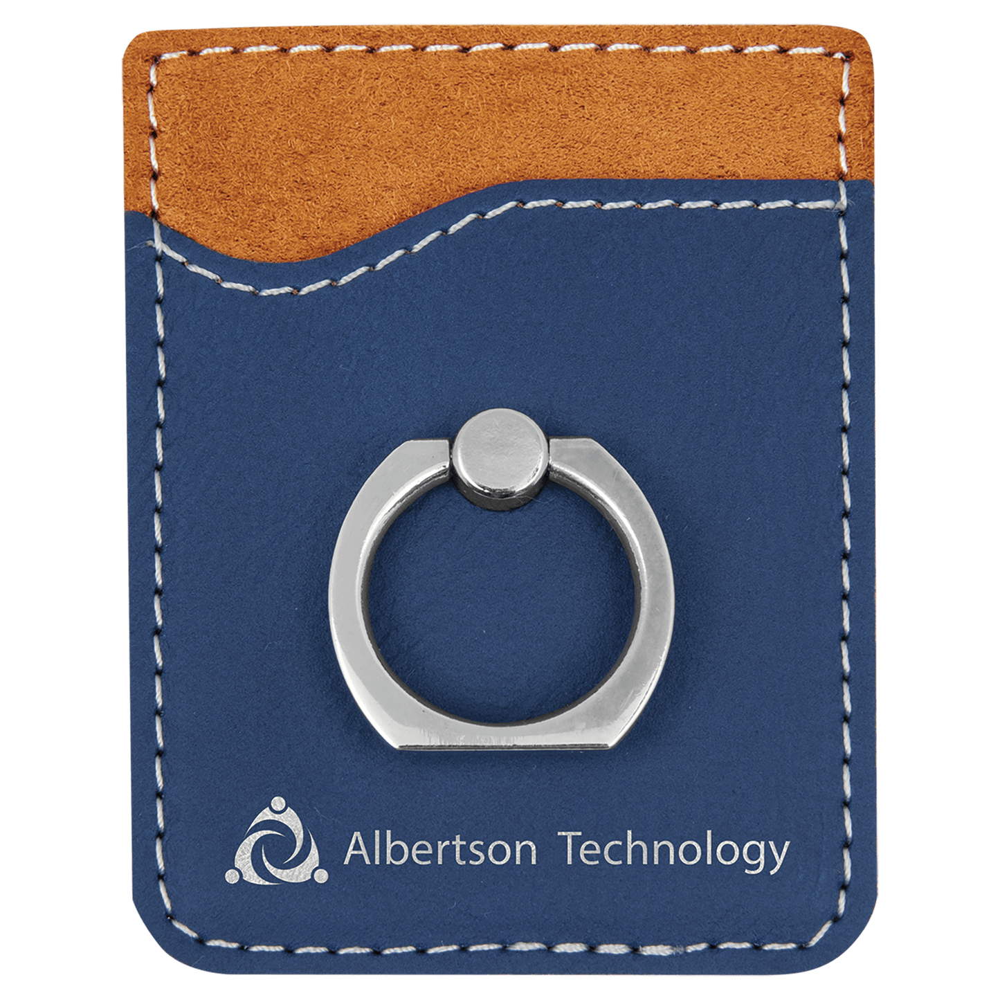 Leatherette Cell Phone Wallet with Silver Ring