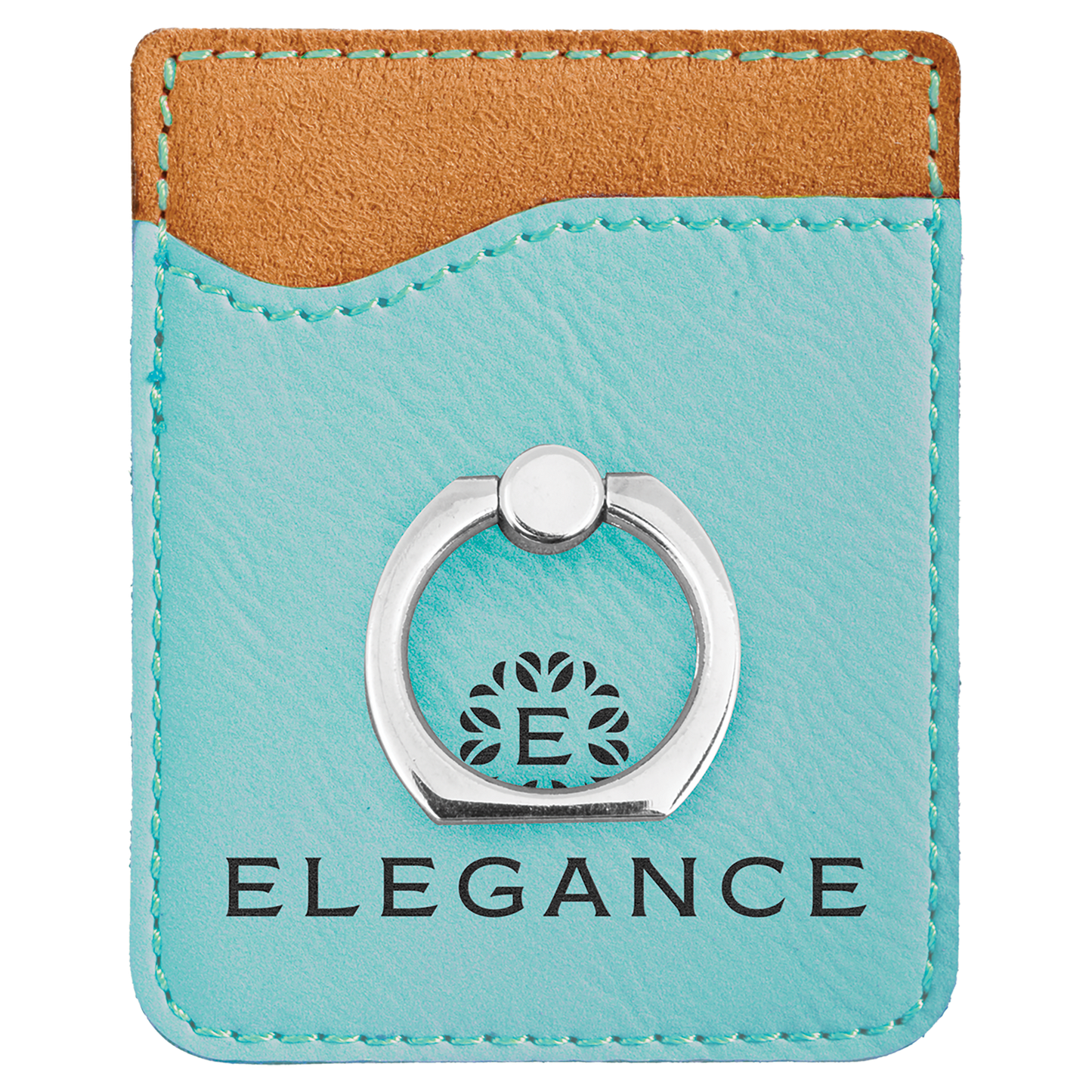 Leatherette Cell Phone Wallet with Silver Ring