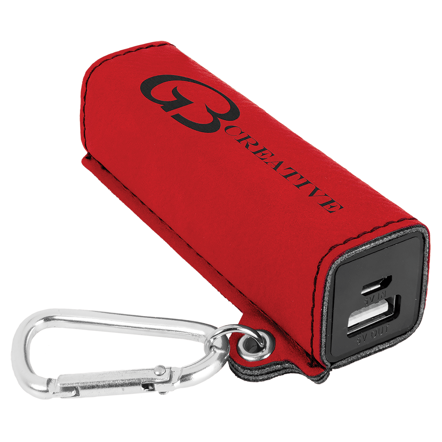 Laserable Leatherette 2200 mAh Power Bank with USB Cord