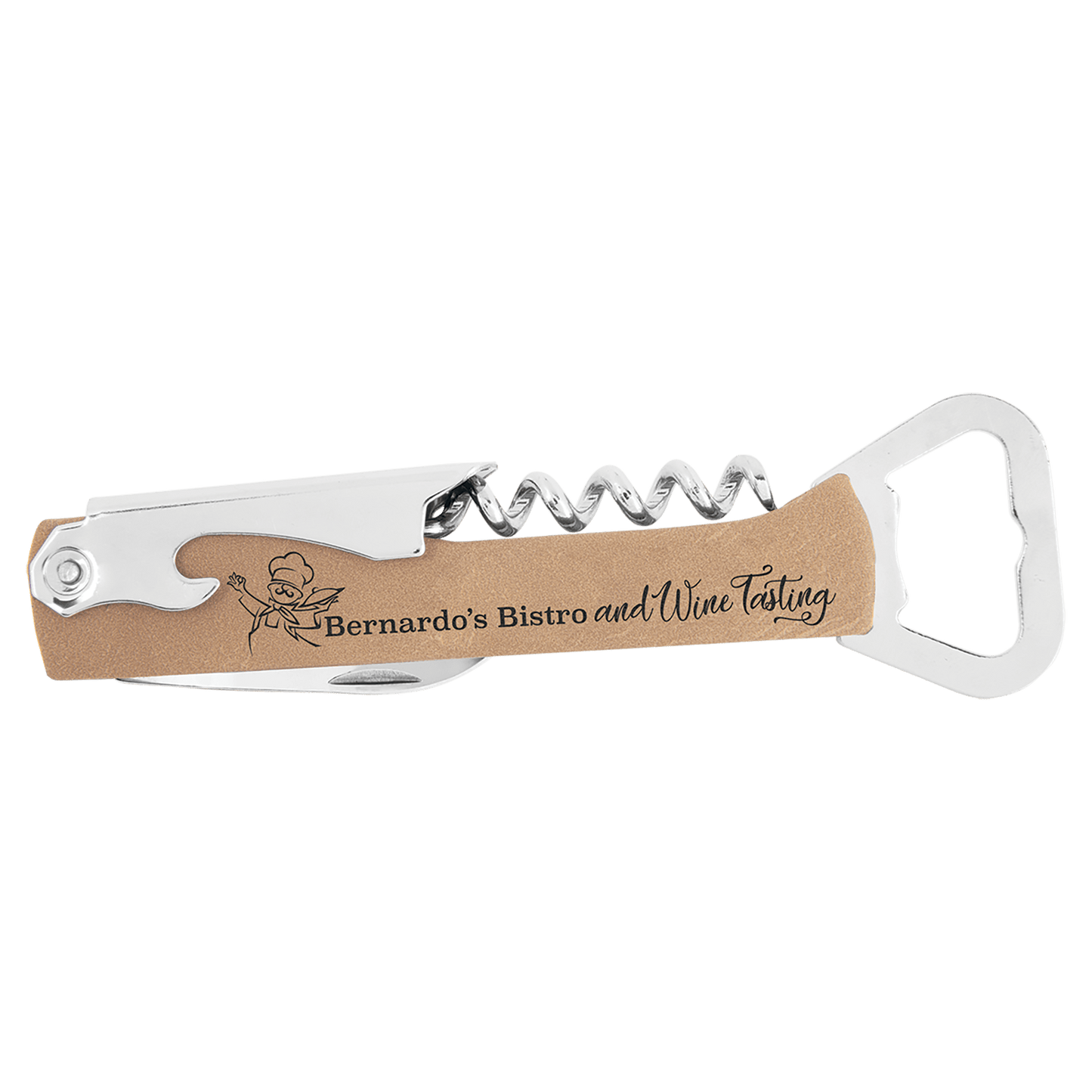 Leatherette Corkscrew Bottle Opener