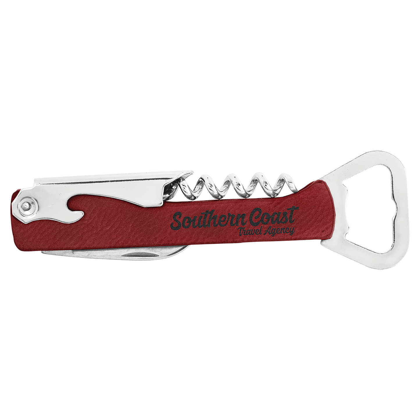 Leatherette Corkscrew Bottle Opener