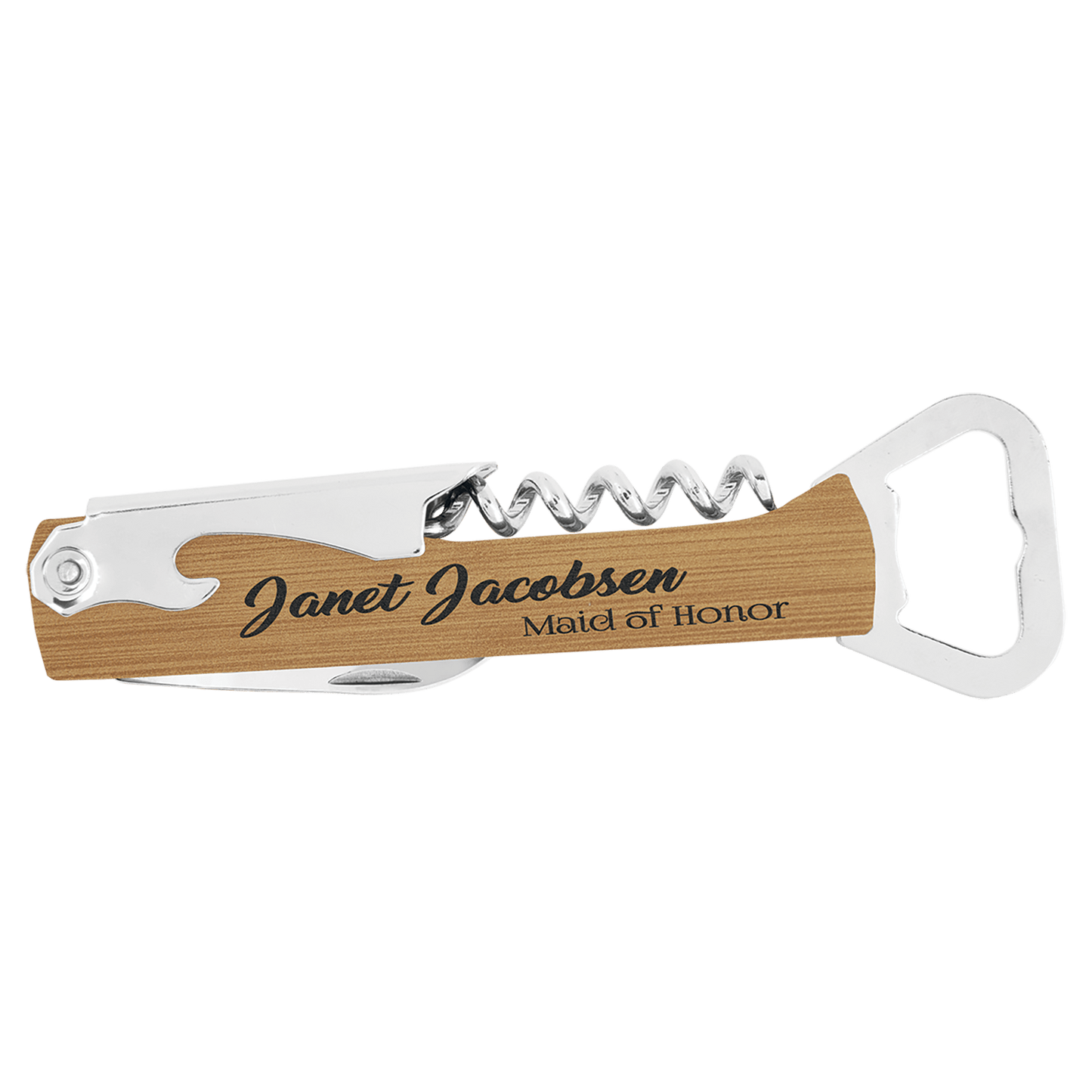 Leatherette Corkscrew Bottle Opener