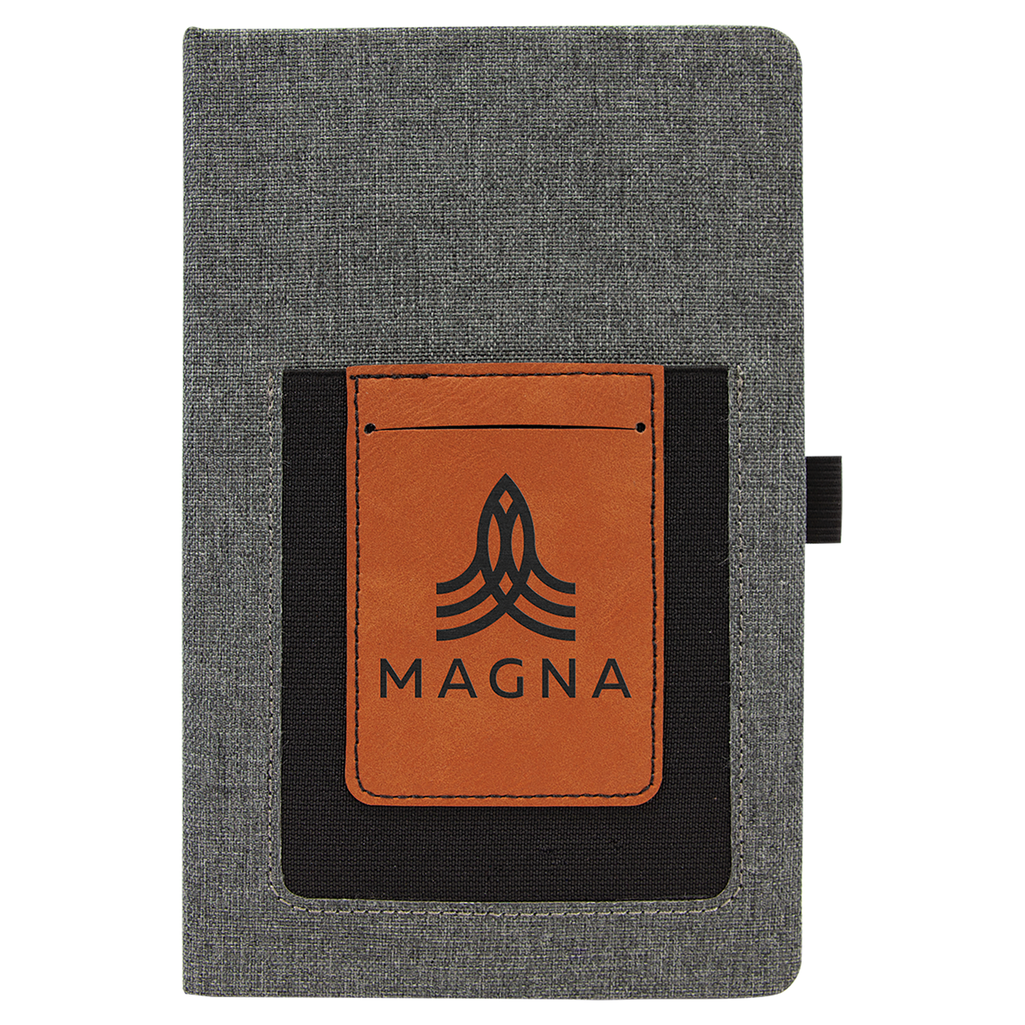 Gray with Rawhide Canvas Journal with Leatherette Phone Pouch