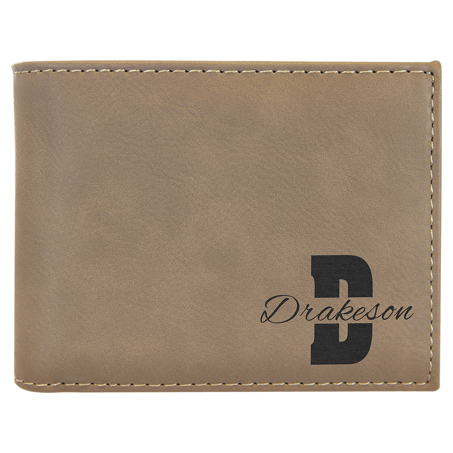 Lasered Leatherette Bifold Wallet with ID Flip Display