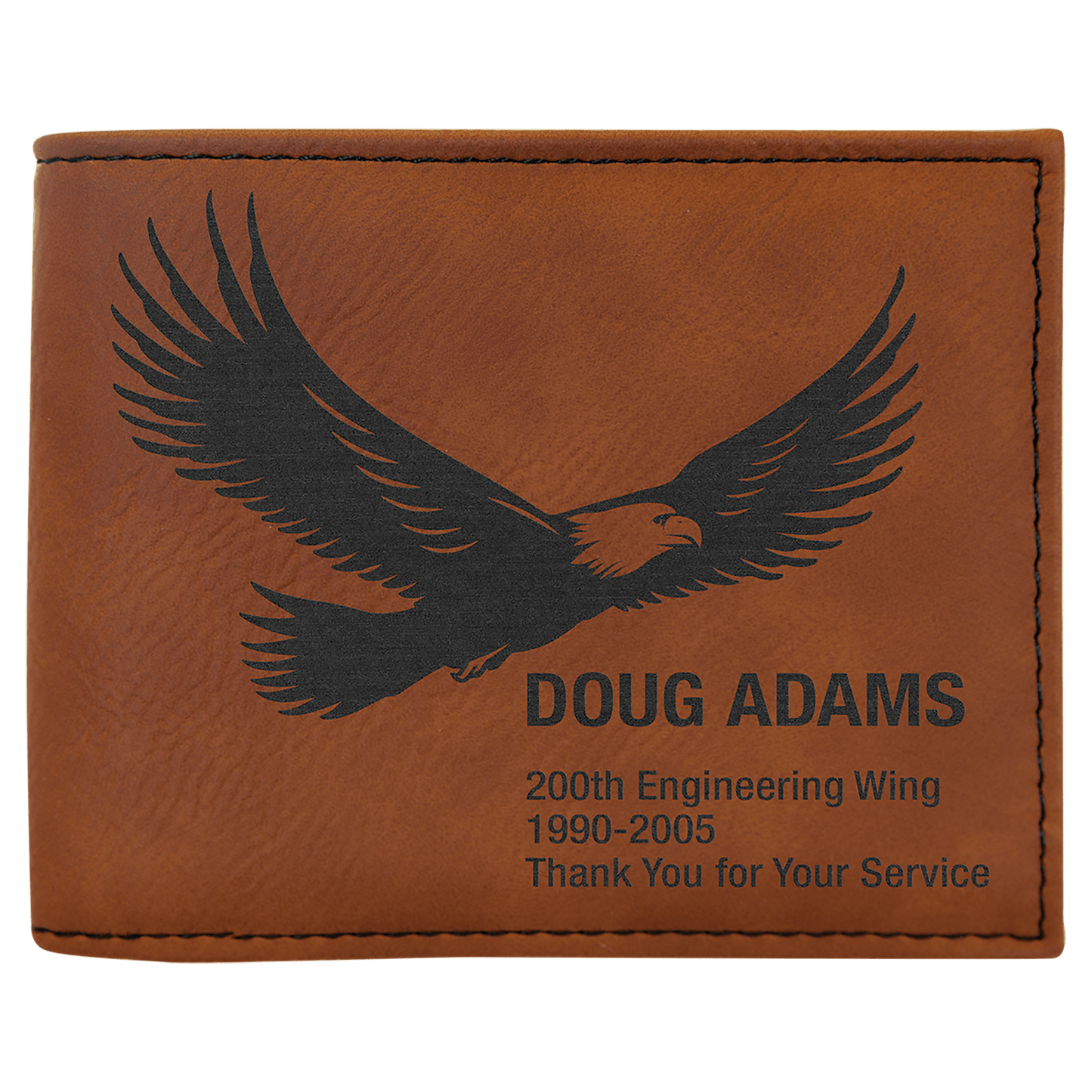 Lasered Leatherette Bifold Wallet with ID Flip Display