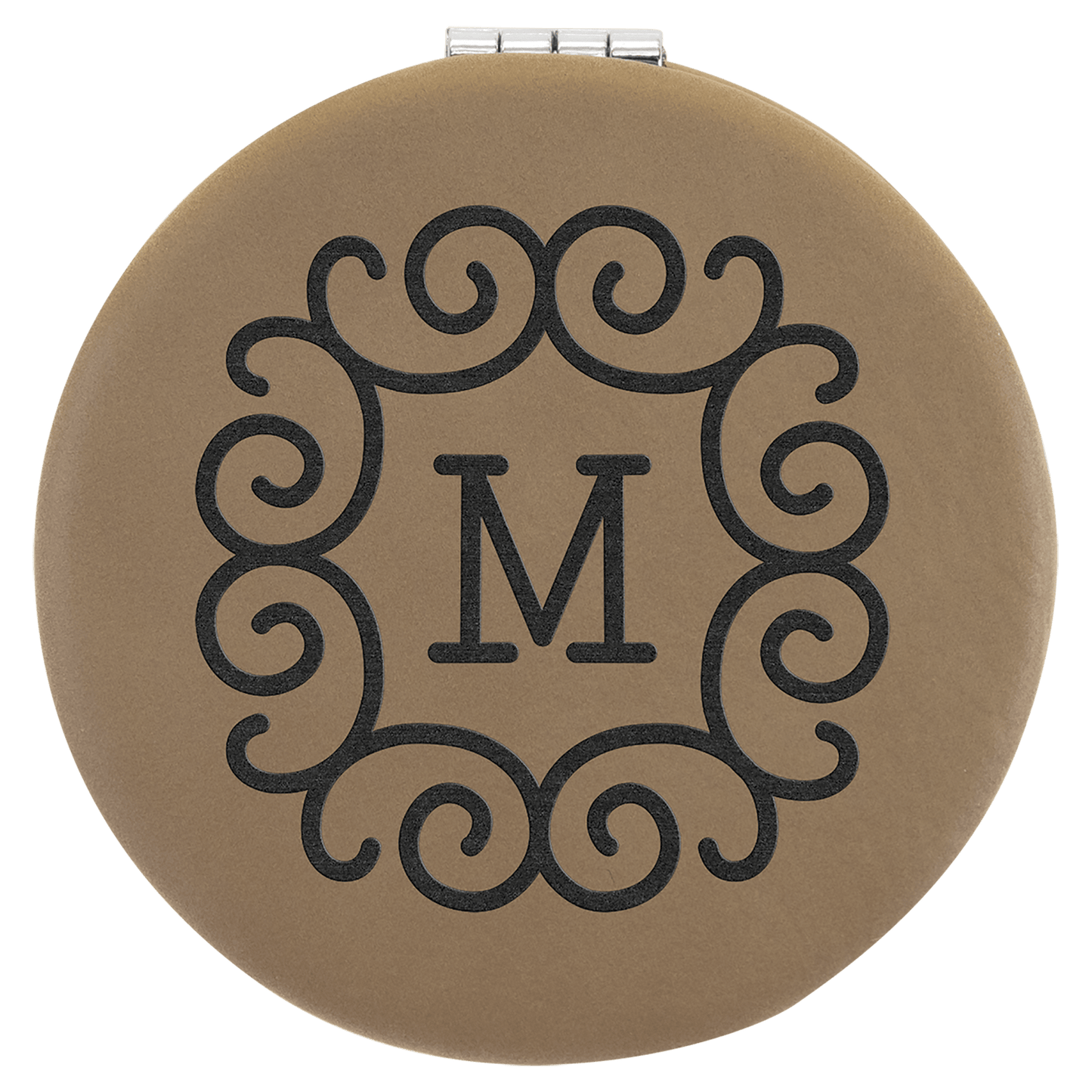 Lasered Leatherette Compact Mirror