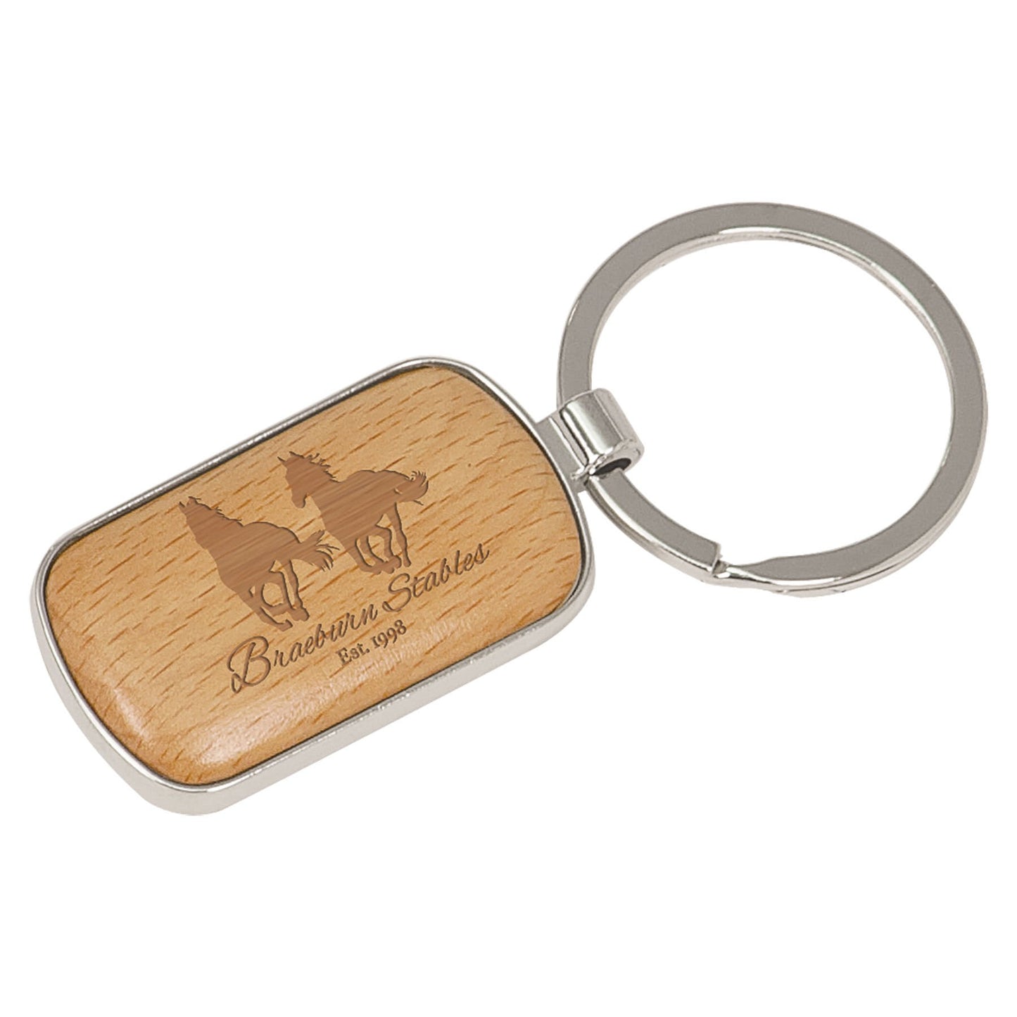 Silver & Wood Keychain