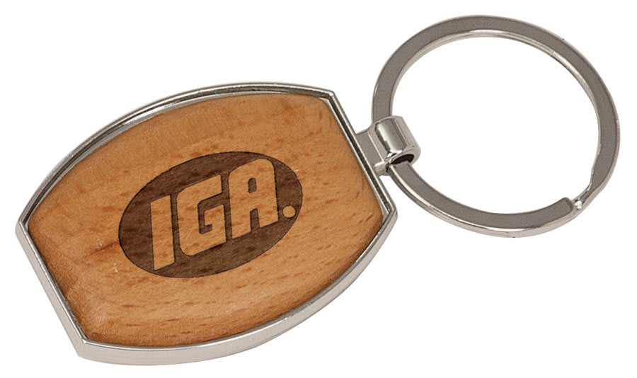 Silver & Wood Keychain