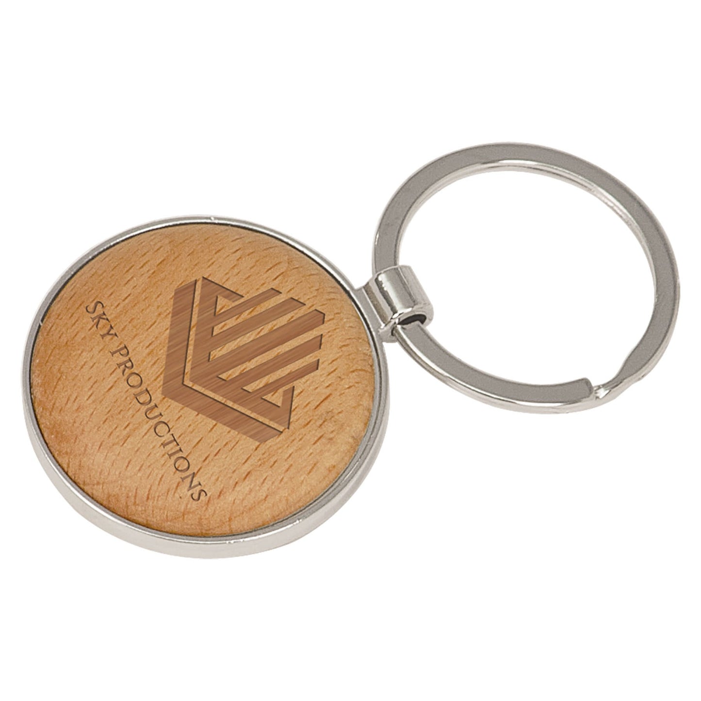 Silver & Wood Keychain