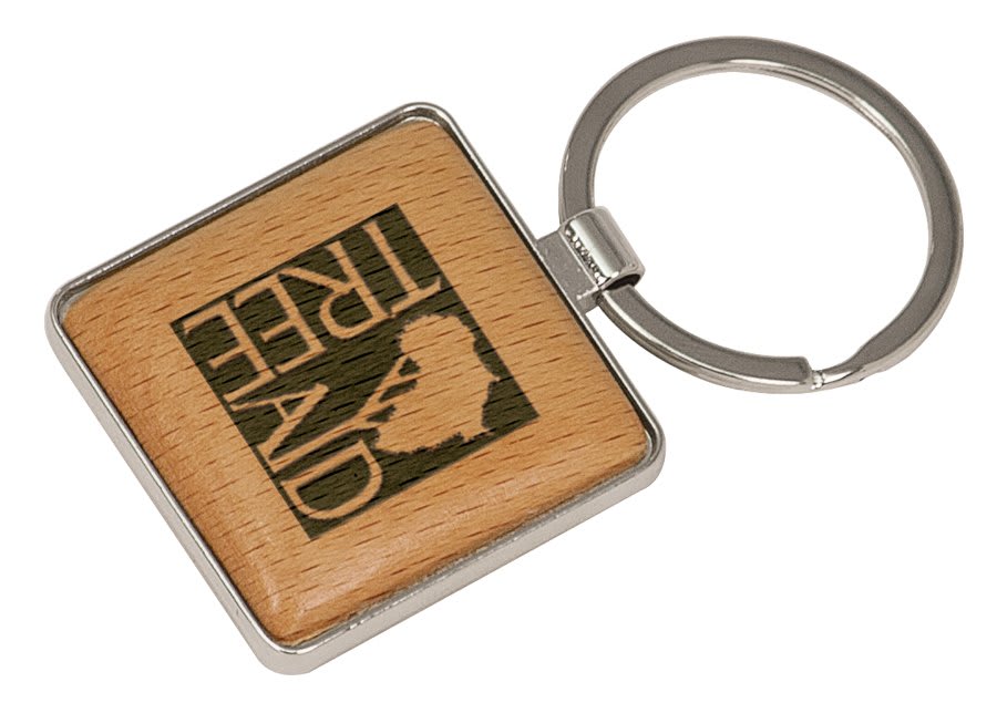 Silver & Wood Keychain