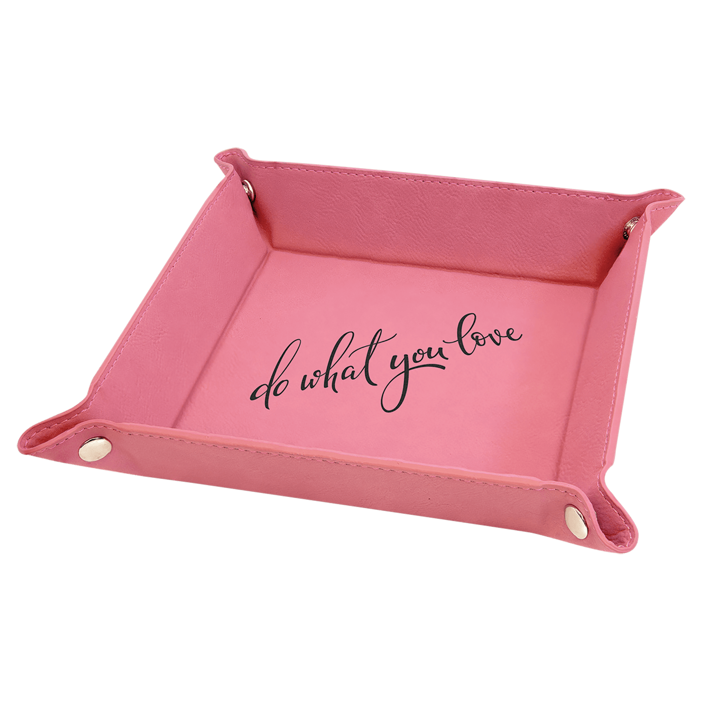 Leatherette Folding Tray with Silver Snaps