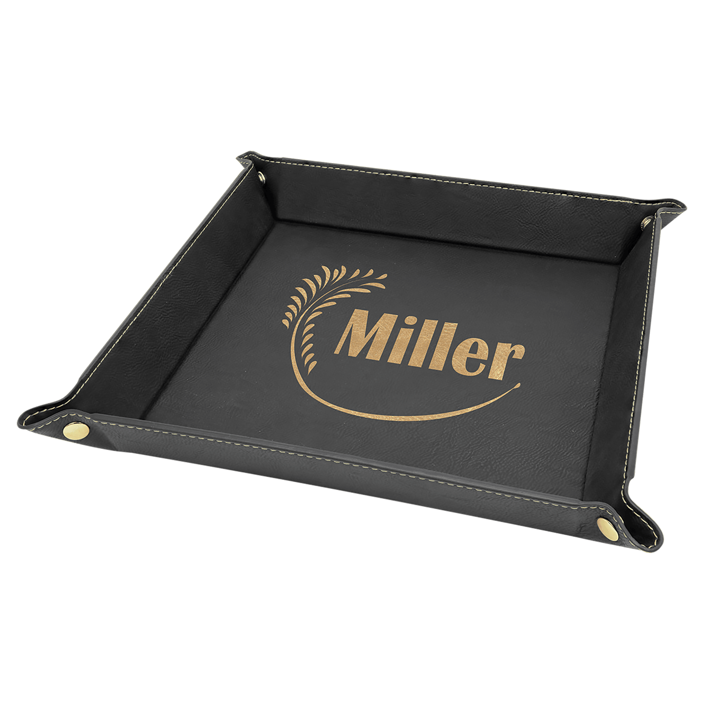 Leatherette Snap Up Tray with Silver Snaps