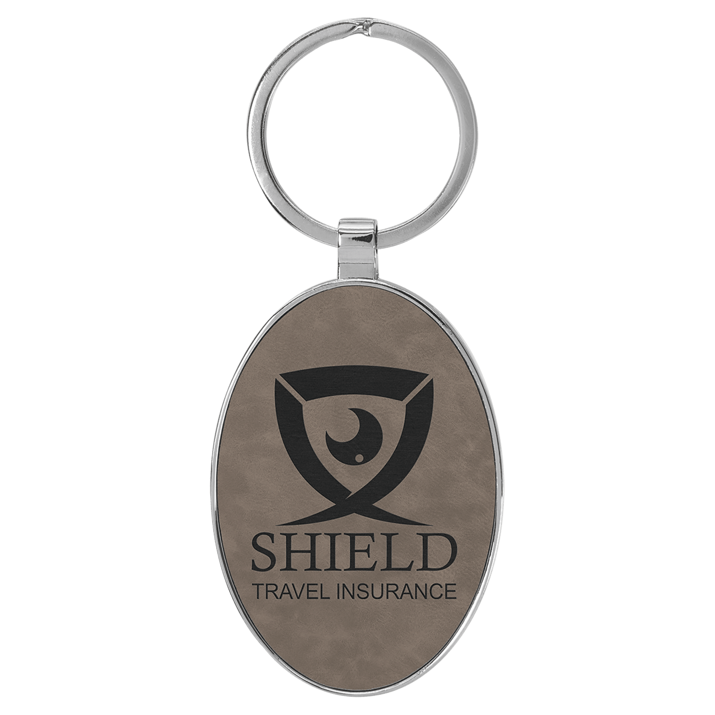 Lasered Leatherette/Metal Keychain